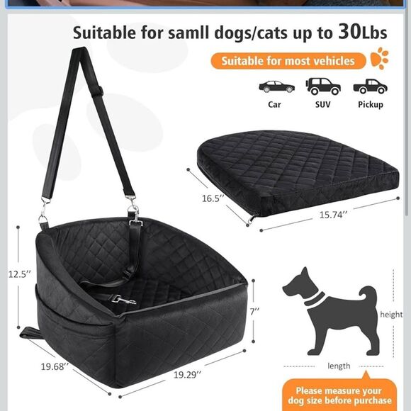 Neezukar dog/pet quilted washable car seat NEW - Picture 2 of 10